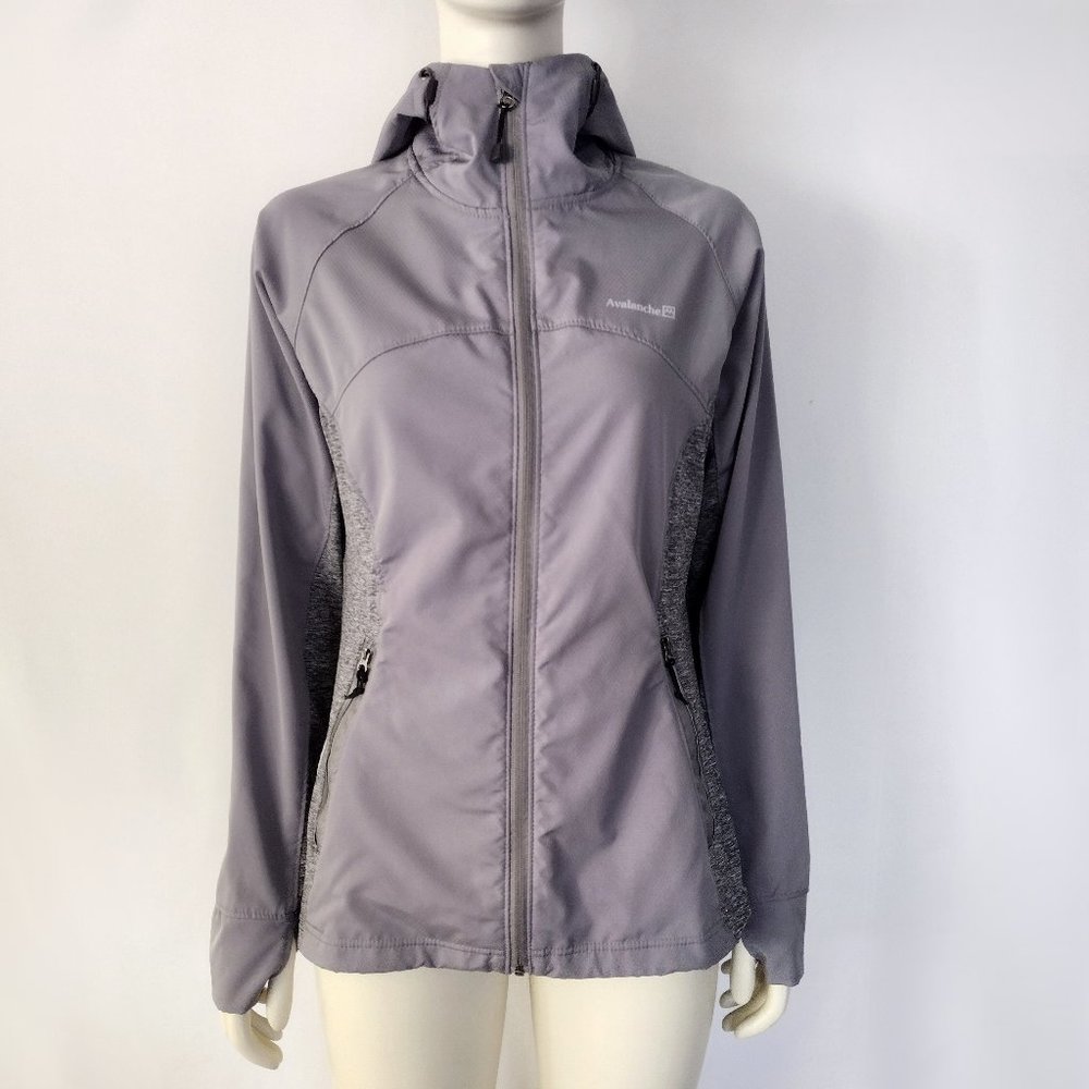 Avalanche Gray Hooded Lightweight Fitness Jacket With Thumbholes
